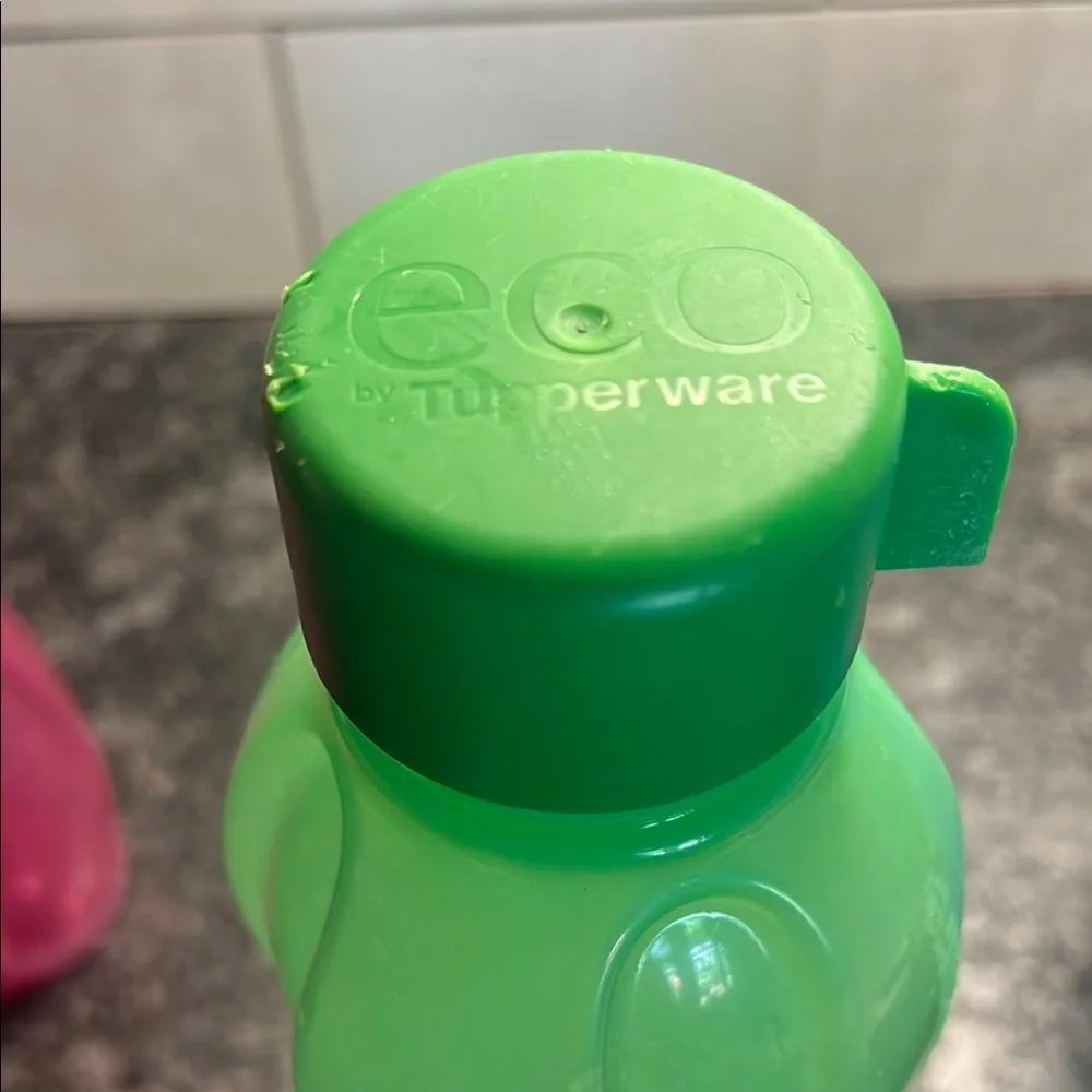 Tupperware Trio Bottle Set of 3 ECO Bottles Green, Pink, Blue